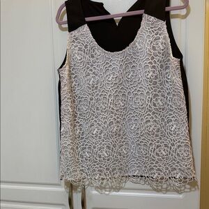 Chic Black and White Lace Women's Blouse